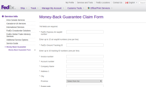 FedEx Canada refund form